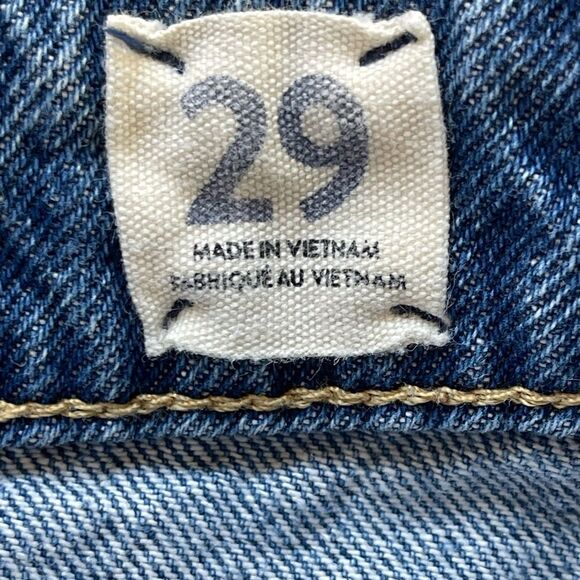 Free People Bailey Raw Hem Fringe Denim Jean Asymmetrical Mini Skirt 29 - Picture 9 of 13